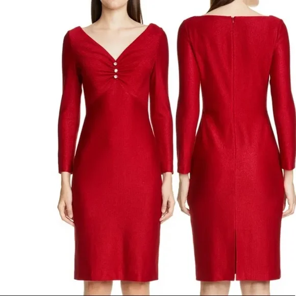 NWOT St John Evening Shimmer Long Sleeve Dress